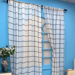 Cortina De Gasa Con Patrón De Celosía, Hecha A Medida, Cortinas Transparentes Para Sala De Estar Y Dormitorio.