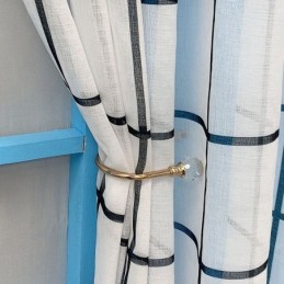 Cortina De Gasa Con Patrón De Celosía, Hecha A Medida, Cortinas Transparentes Para Sala De Estar Y Dormitorio.