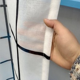 Cortina De Gasa Con Patrón De Celosía, Hecha A Medida, Cortinas Transparentes Para Sala De Estar Y Dormitorio.