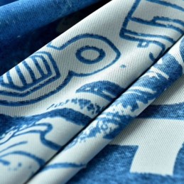 Cortina Opaca Con Estampado De Dibujos Animados Del Espacio Exterior Azul, Hecha A Medida Para Dormitorio Infantil.