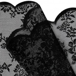 Cortinas De Encaje Transparente Con Diseño Floral Negro Para Sala De Estar