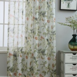 Cortinas De Tul Translúcido Con Estampado De Voile Para Sala De Estar