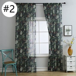Cortinas De Tul Translúcido Con Estampado De Voile Para Sala De Estar