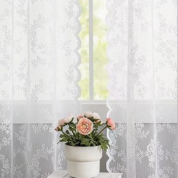 Cortina De Tul Moderna Hecha A Medida, Cortina Floral De Gasa Transparente Para Sala De Estar