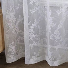 Cortina De Tul Moderna Hecha A Medida, Cortina Floral De Gasa Transparente Para Sala De Estar