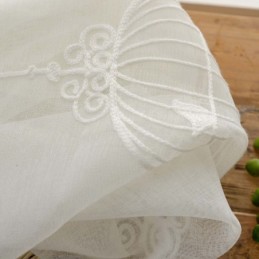 Cortina Transparente Transpirable Hecha A Medida Con Bordado De Jaula De Pájaros Para Sala De Estar