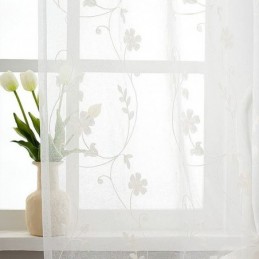 Cortinas Blancas Transparentes Bordadas Para Ventanas, Cortinas Hechas A Medida, Cortinas Para Sala De Estar Y Dormitorio