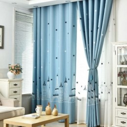 Cortinas Bordadas De Estilo Nórdico Con Diseño De Castillo Para Sala De Estar Y Dormitorio