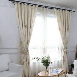 Cortinas Opacas Con Estampado De Hojas Modernas Para Sala De Estar
