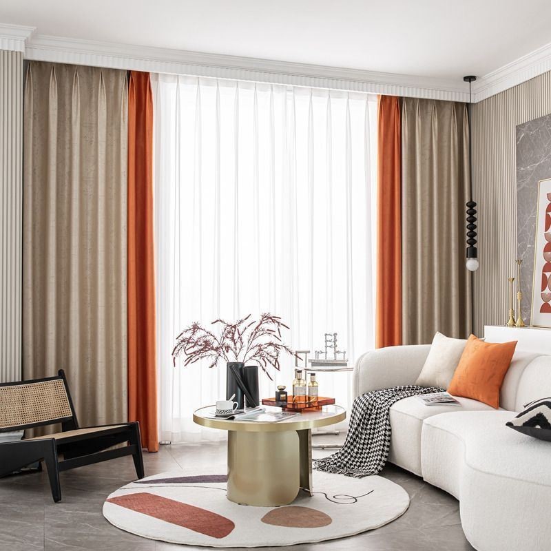 Cortinas Opacas De Jacquard Geométrico Para Sala De Estar