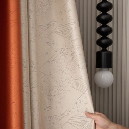 Cortinas Opacas De Jacquard Geométrico Para Sala De Estar