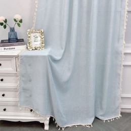 Cortinas De Tul De Color Sólido, Modernas Y Transparentes, Hechas A Medida, Para Sala De Estar.