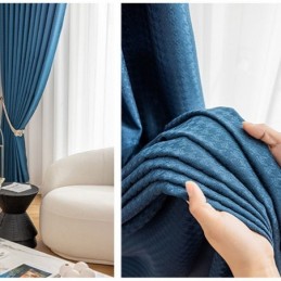 Cortina Jacquard De Pata De Gallo, Hecha A Medida, De Alta Sombra Para Sala De Estar Y Dormitorio.