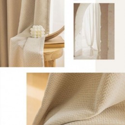 Cortinas Opacas Con Estampado De Líneas Onduladas Para Sala De Estar Y Dormitorio