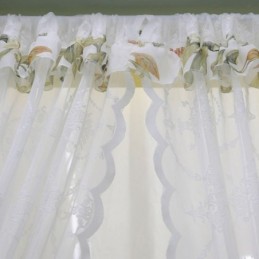 Cortinas Blancas Transparentes De Gasa Con Estampado De Plantas Para Sala De Estar Y Dormitorio