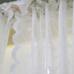 Cortinas Blancas Transparentes De Gasa Con Estampado De Plantas Para Sala De Estar Y Dormitorio