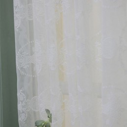 Cortinas Blancas Transparentes De Gasa Con Estampado De Plantas Para Sala De Estar Y Dormitorio