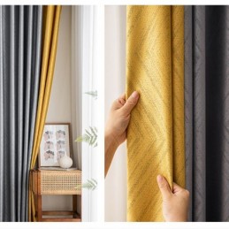 Cortinas Opacas De Jacquard Geométrico Para Sala De Estar