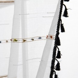 Cortinas Nórdicas Transparentes Con Estampado De Rayas Semi Voile