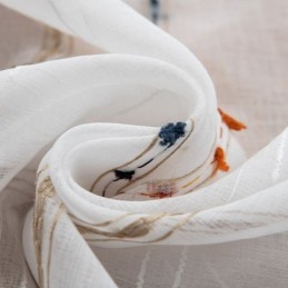 Cortinas Nórdicas Transparentes Con Estampado De Rayas Semi Voile