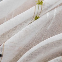 Cortinas Nórdicas Transparentes Con Estampado De Rayas Semi Voile
