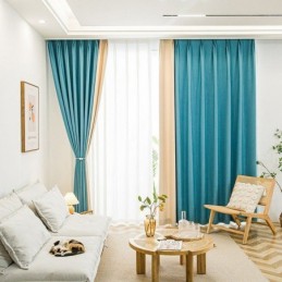 Cortinas Nórdicas Opacas De Color Liso Para Sala De Estar
