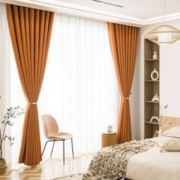 Cortina Opaca Hecha A Medida, Bordada, Con Aislamiento Térmico Para Sala De Estar.