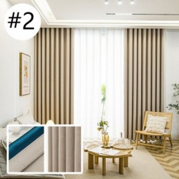 Cortina Opaca Hecha A Medida, Bordada, Con Aislamiento Térmico Para Sala De Estar.