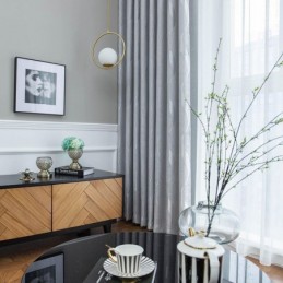 Cortinas Onduladas De Jacquard Para Ventana, Hechas A Medida Para Sala De Estar.