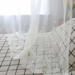 Cortina Transparente Sencilla Hecha A Medida Cortina Blanca Combina Con Todo Bordado Sala De Estar