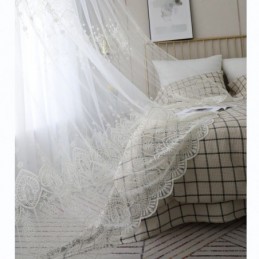 Cortina Transparente Sencilla Hecha A Medida Cortina Blanca Combina Con Todo Bordado Sala De Estar