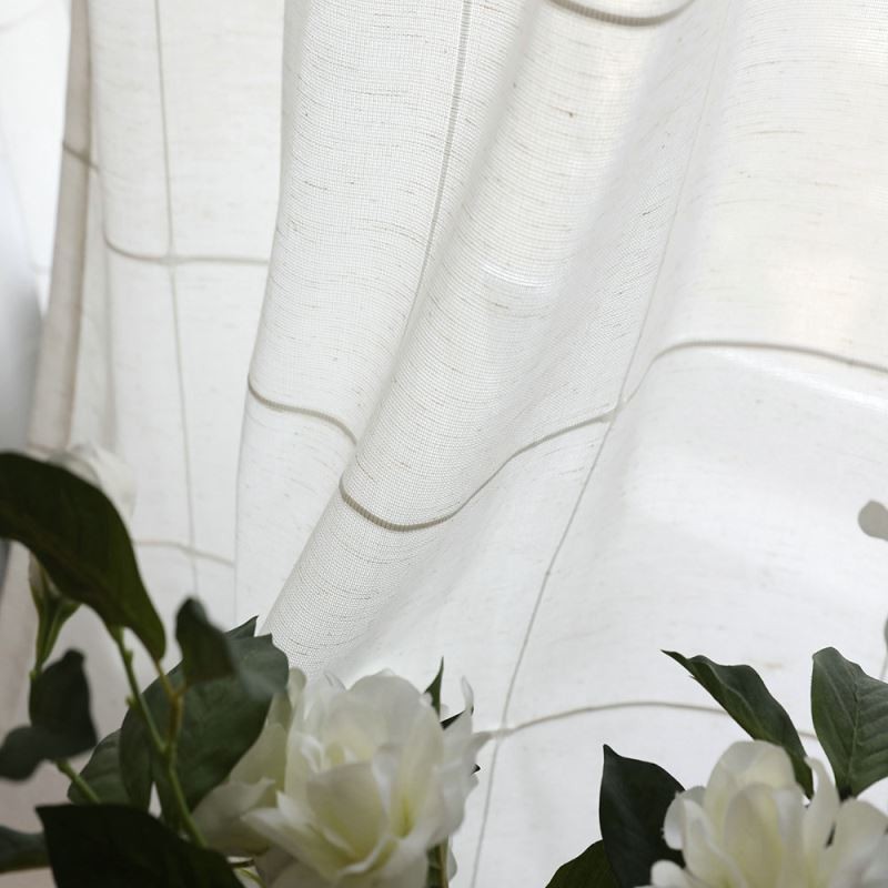 Cortina Minimalista Transparente Hecha A Medida, Cortina Grande De Celosía, Panel De Voile Jacquard, Sala De Estar