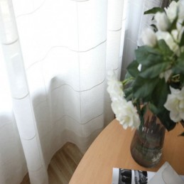 Cortina Minimalista Transparente Hecha A Medida, Cortina Grande De Celosía, Panel De Voile Jacquard, Sala De Estar