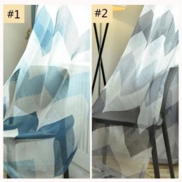 Cortina Nórdica Sencilla Transparente Hecha A Medida Con Estampado Ondulado Para Sala De Estar