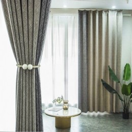 Cortinas Nórdicas De Patchwork De Color Liso, Opacas, Para Sala De Estar