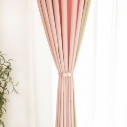 Cortinas Nórdicas De Patchwork De Color Liso, Opacas, Para Sala De Estar