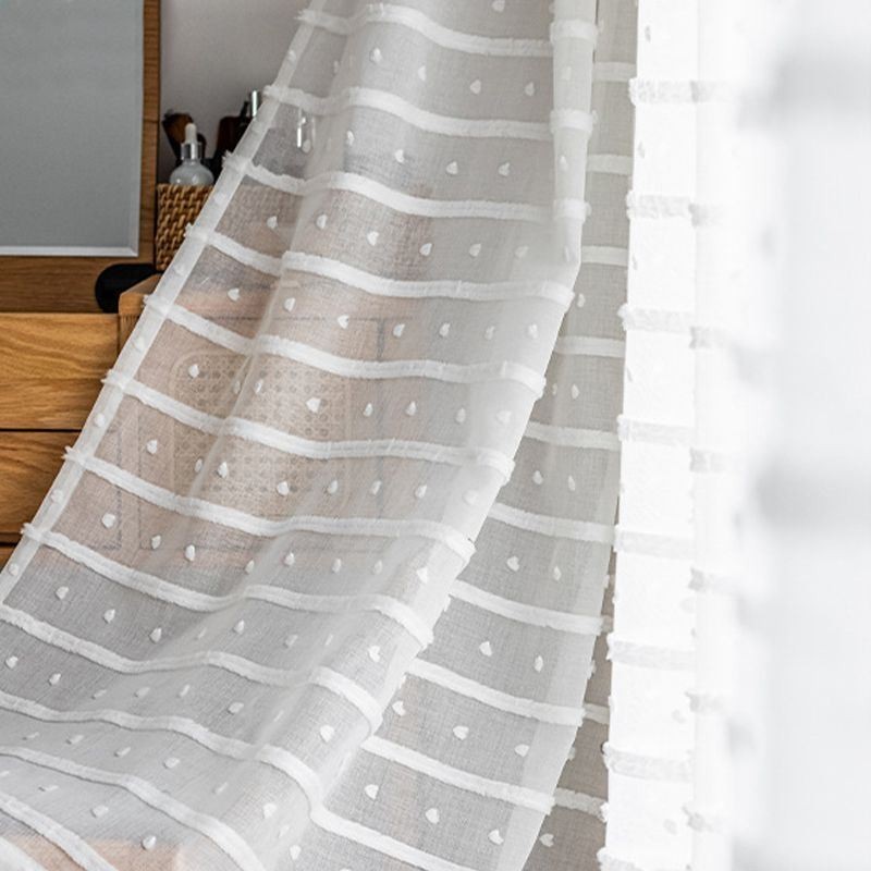 Cortinas Blancas Transparentes Hechas A Medida, Cortinas De Tul Bordadas Para Sala De Estar