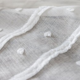 Cortinas Blancas Transparentes Hechas A Medida, Cortinas De Tul Bordadas Para Sala De Estar