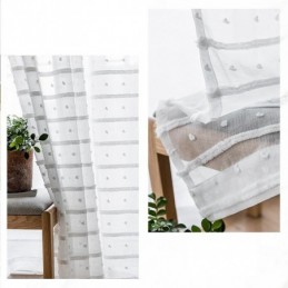 Cortinas Blancas Transparentes Hechas A Medida, Cortinas De Tul Bordadas Para Sala De Estar