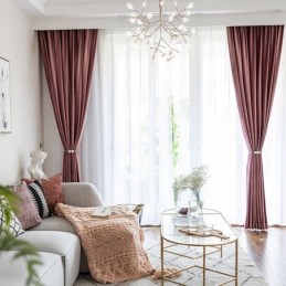 Cortinas Opacas De Terciopelo Nórdico Para Dormitorio Y Sala De Estar, Color Liso