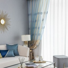 Cortina De Tul Bordada De Lujo, Hecha A Medida, De Gasa Transparente Para Sala De Estar