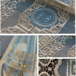 Cortina De Tul Bordada De Lujo, Hecha A Medida, De Gasa Transparente Para Sala De Estar