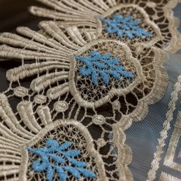 Cortina De Tul Bordada De Lujo, Hecha A Medida, De Gasa Transparente Para Sala De Estar