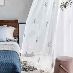 Cortina Bordada De Lujo Hecha A Medida, Cortina Transparente Para Decoración Del Hogar, Sala De Estar Y Dormitorio