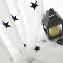 Cortina Transparente De Voile Con Bordado De Estrellas, Hecha A Medida, Para Sala De Estar, Dormitorio, Puerta De Vidrio Y Venta