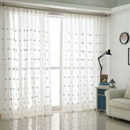 Cortina Transparente De Voile Con Bordado De Estrellas, Hecha A Medida, Para Sala De Estar, Dormitorio, Puerta De Vidrio Y Venta
