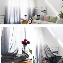 Cortinas Transparentes Con Degradado De Voile, Hechas A Medida, Para Decoración Del Hogar.