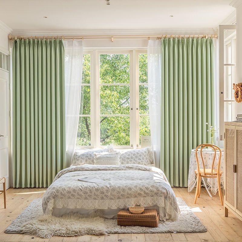 Cortinas Opacas De Jacquard Con Hojas Para Sala De Estar