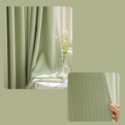 Cortinas Opacas De Jacquard Con Hojas Para Sala De Estar