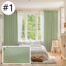 Cortinas Opacas De Jacquard Con Hojas Para Sala De Estar